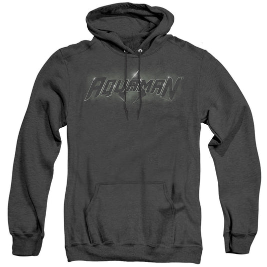 Justice League Of America Aquaman Title Heather Mens Hoodie Black Officially Licensed