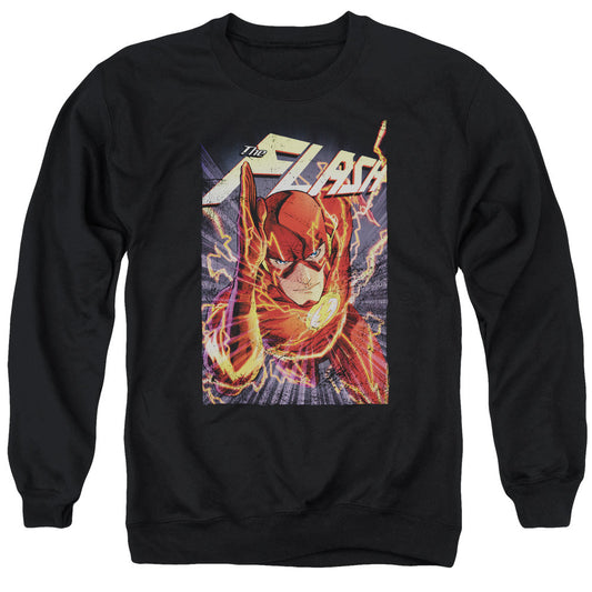 Justice League Of America Flash One Mens Crewneck Sweatshirt Black Officially Licensed