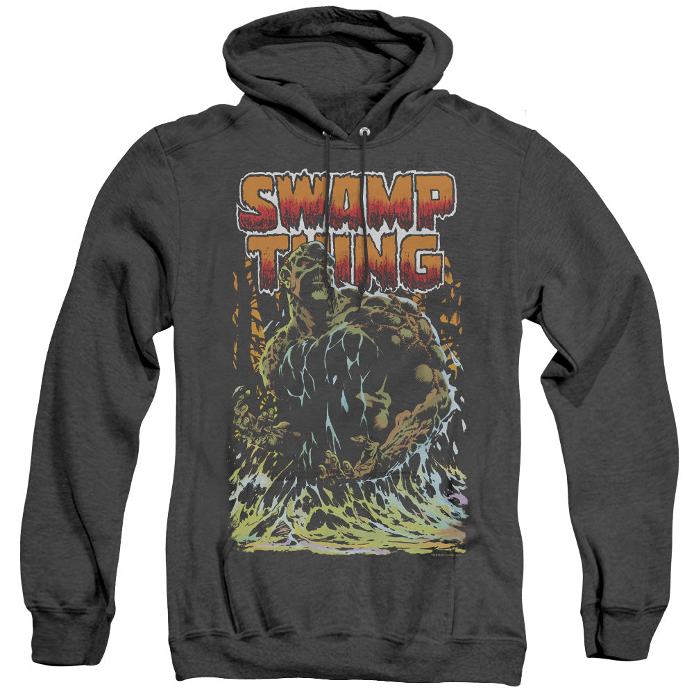 Justice League Of America Swamp Thing Heather Mens Hoodie Black Officially Licensed