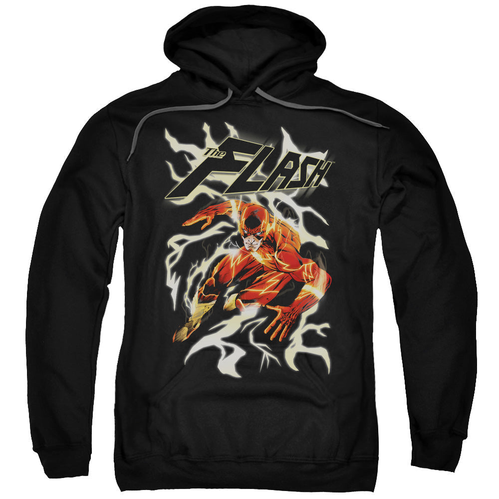 Justice League Electric Run Mens Hoodie Black Officially Licensed
