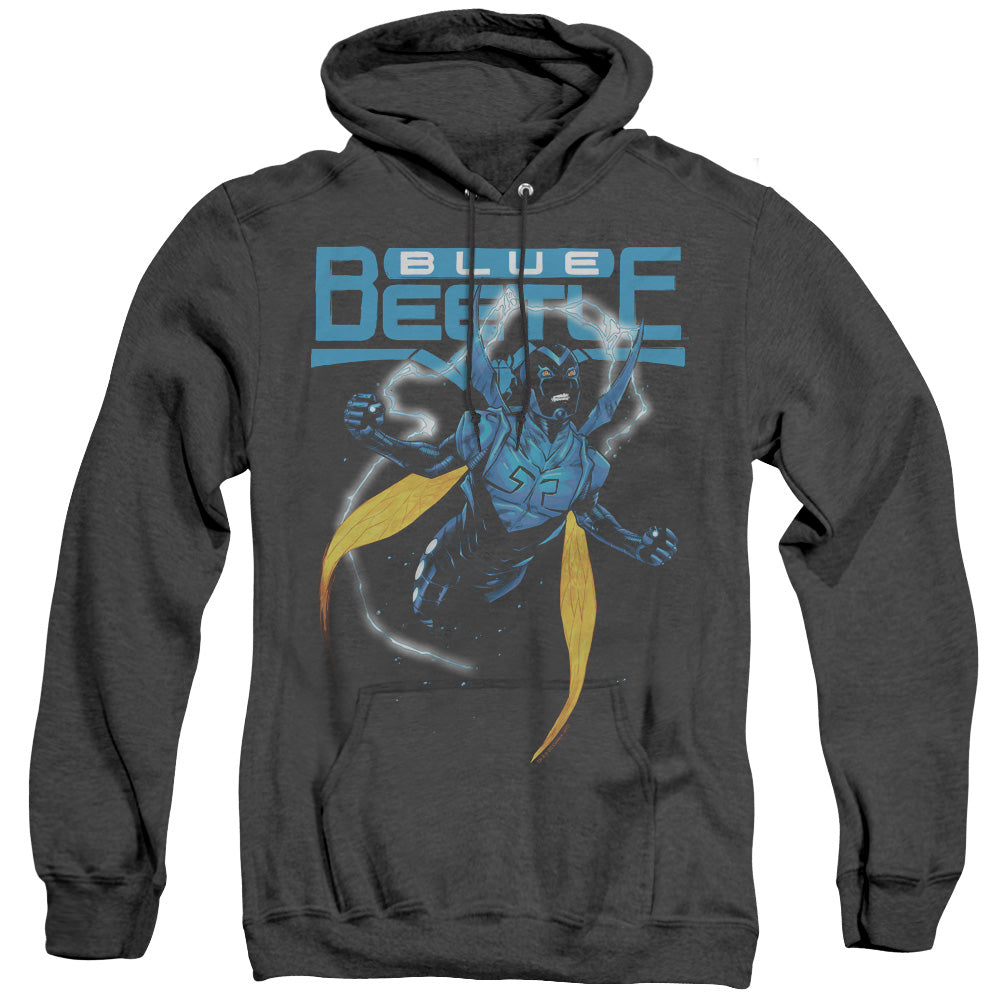 Justice League Of America Blue Beetle Mens Heather Hoodie Black Officially Licensed