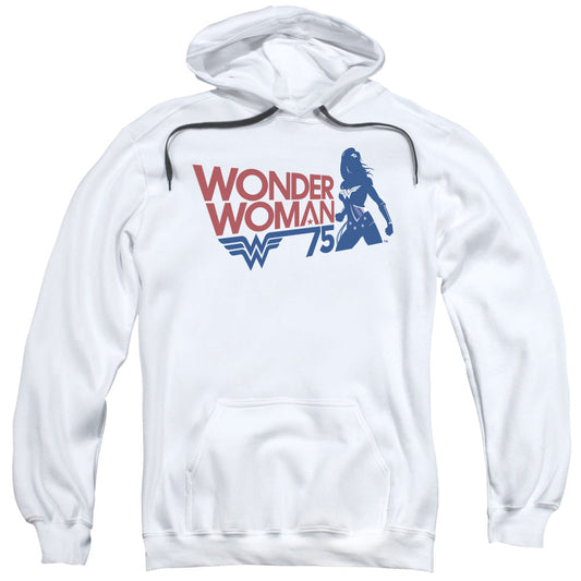 Wonder Woman Ww75 Silhouette Mens Hoodie White Officially Licensed