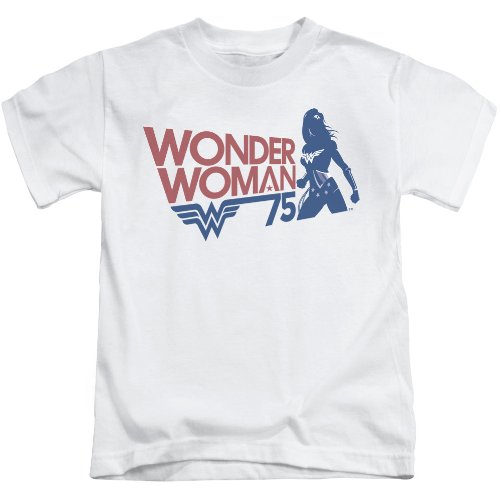 Wonder Woman Ww75 Silhouette Juvenile Kids Youth T Shirt White Officially Licensed