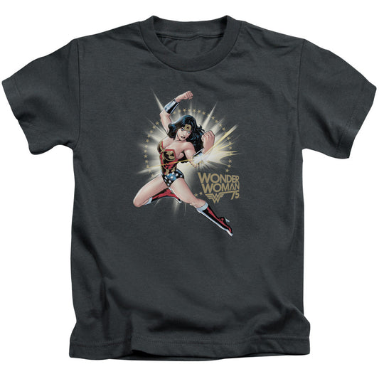 Wonder Woman Ww75 the Bracelets of Submission Juvenile Kids Youth T Shirt Charcoal Officially Licensed