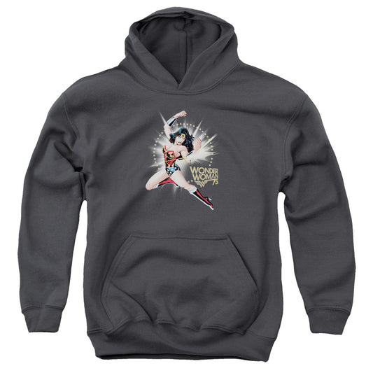 Wonder Woman Ww75 the Bracelets of Submission Kids Youth Hoodie Charcoal Officially Licensed