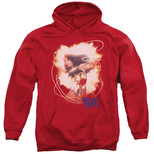 Wonder Woman 75Th Burst Mens Hoodie Red Officially Licensed
