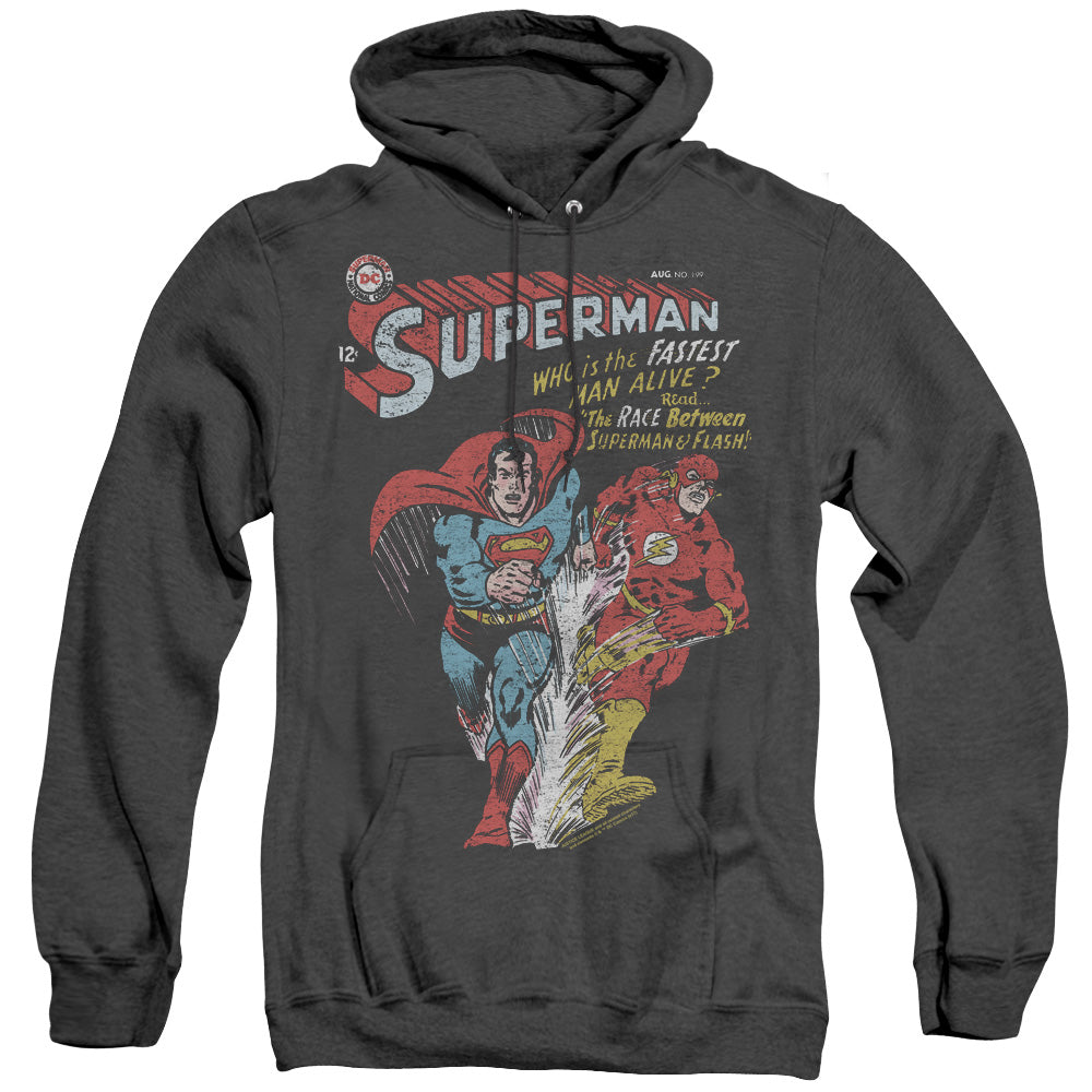 Justice League Of America Fastest Mens Heather Hoodie Black Officially Licensed