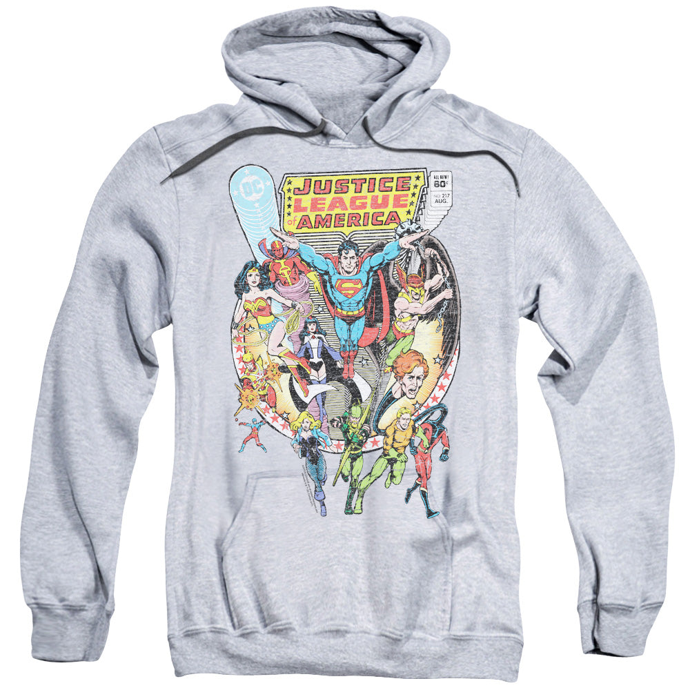 Justice League Team Up Mens Hoodie Athletic Heather Officially Licensed