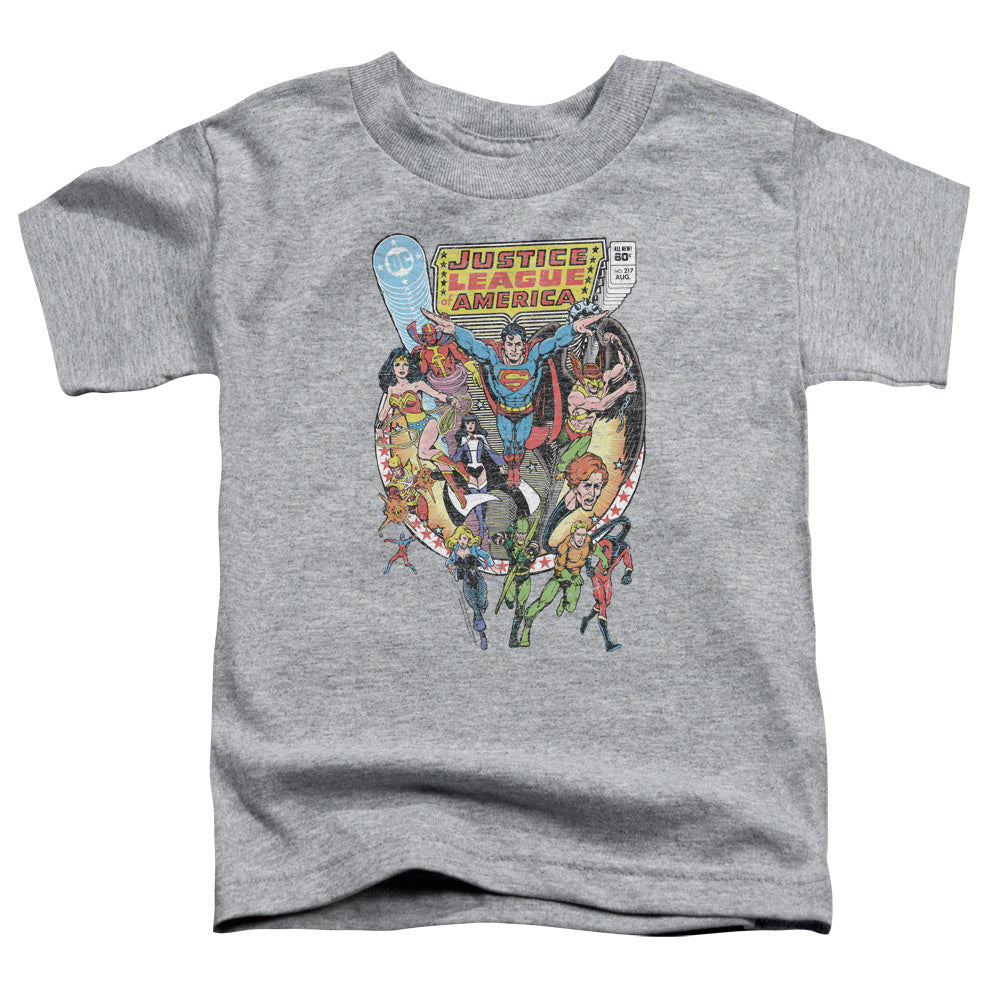 Justice League Team Up Toddler Kids Youth T Shirt Athletic Heather Officially Licensed