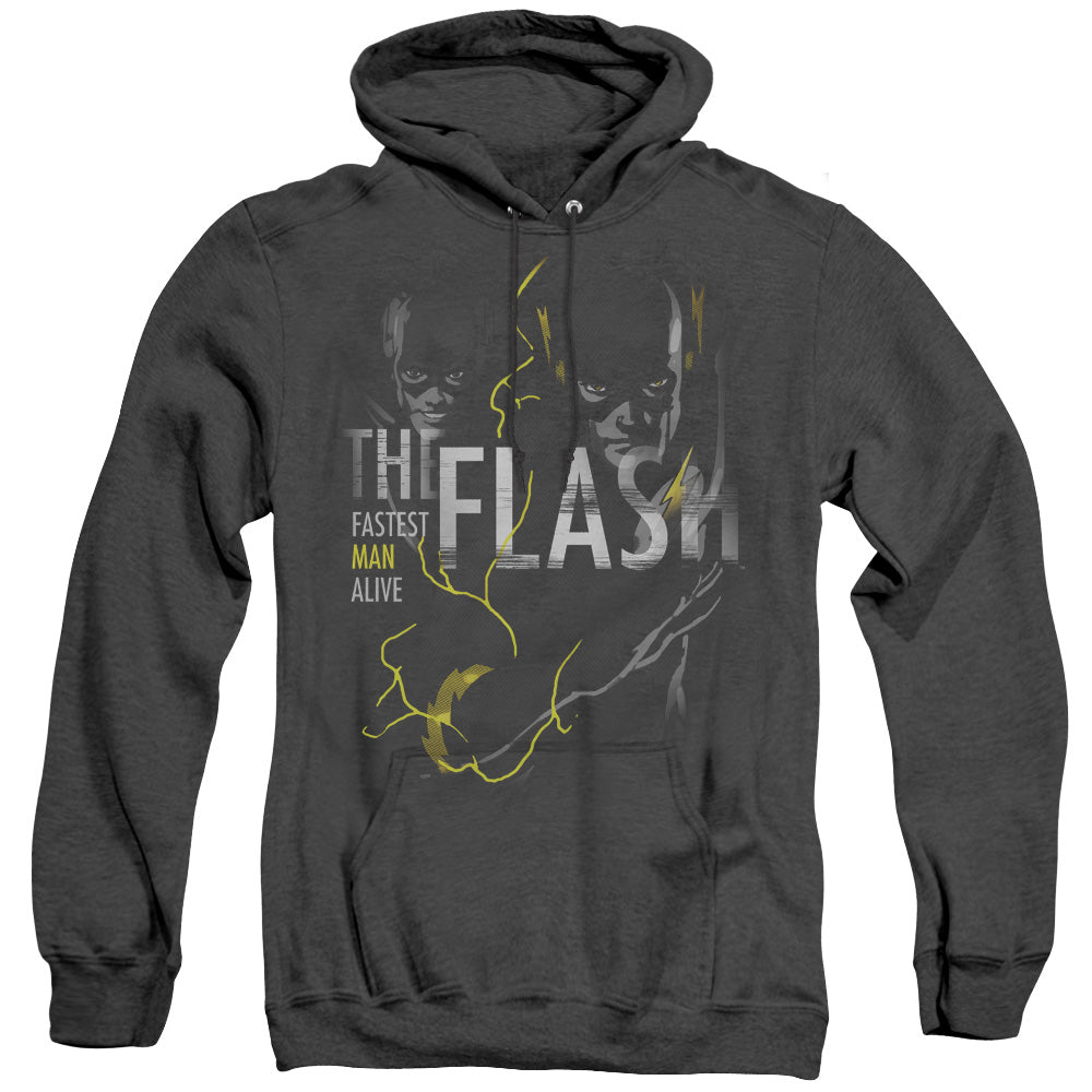 Dc Flash Bold Flash Mens Heather Hoodie Black Officially Licensed
