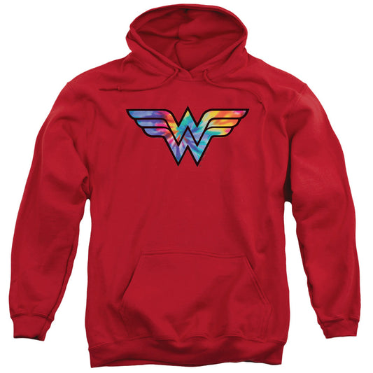 Wonder Woman Wonder Woman Tie Dye Logo Mens Hoodie Red Officially Licensed