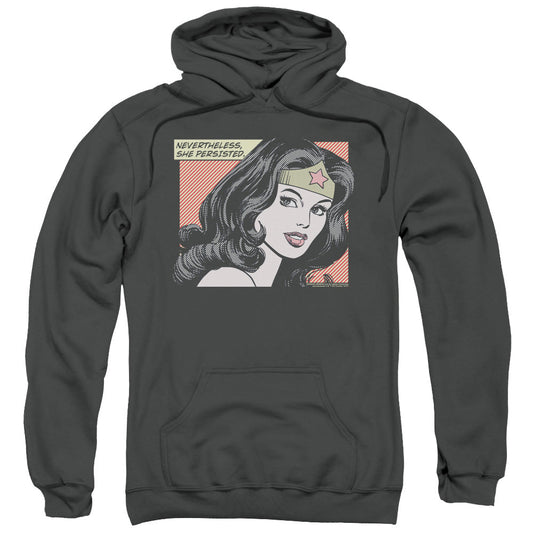 Wonder Woman She Persisted Mens Hoodie Charcoal Officially Licensed