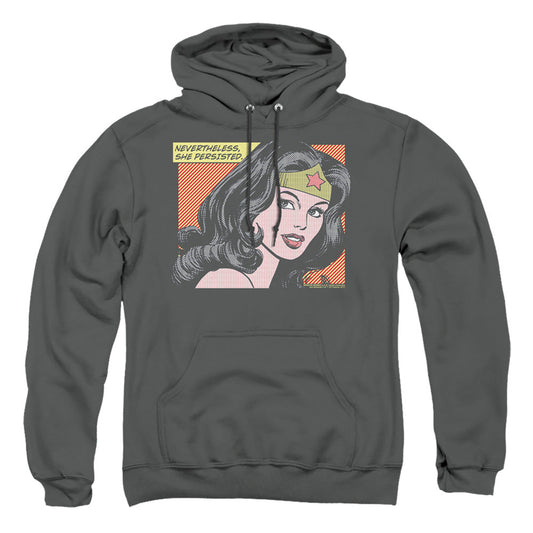 Wonder Woman She Persisted Mens Hoodie Charcoal Officially Licensed