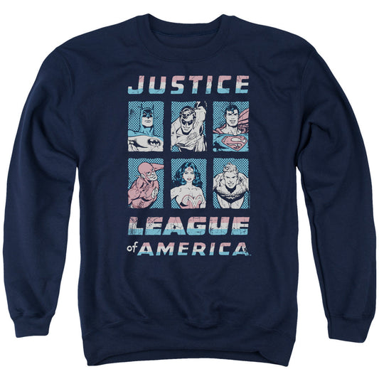 Justice League Of America American League Mens Crewneck Sweatshirt Navy Officially Licensed