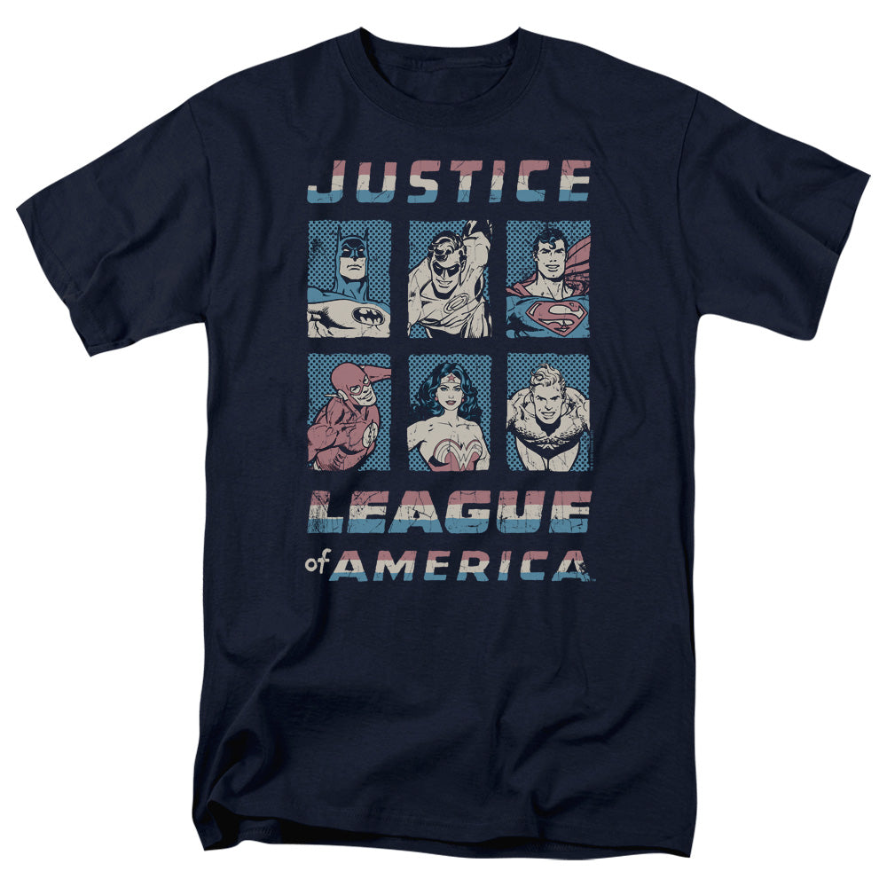 Justice League Of America American League Mens T Shirt Navy Officially Licensed