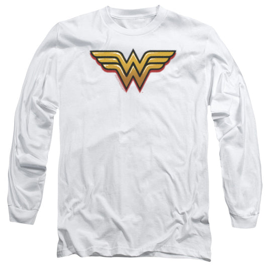 Wonder Woman Airbrush Ww Mens Long Sleeve Shirt White Officially Licensed