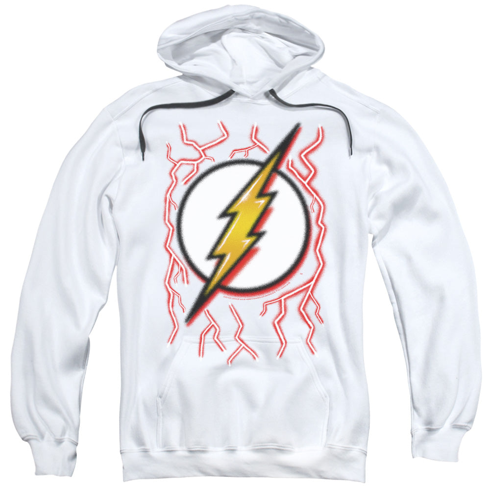 Dc Flash Airbrush Bolt Mens Hoodie White Officially Licensed