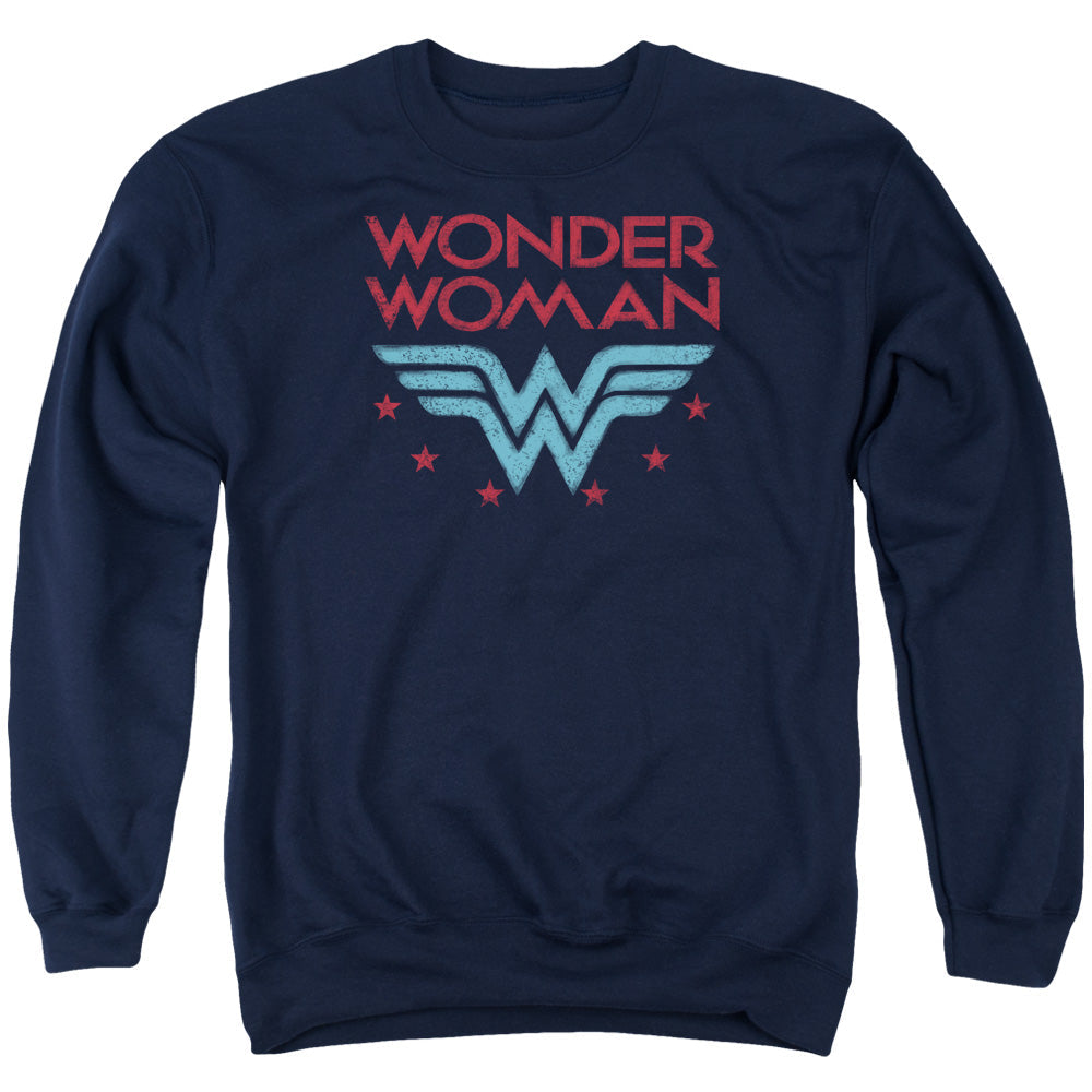 Dc Wonder Woman Wonder Stars Mens Crewneck Sweatshirt Navy Officially Licensed