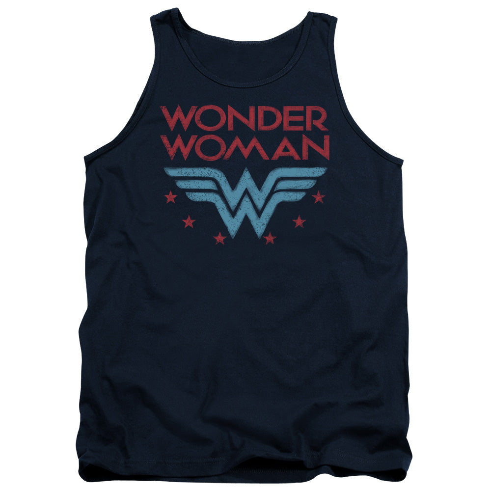 Dc Wonder Woman Wonder Stars Mens Tank Top Shirt Navy Officially Licensed
