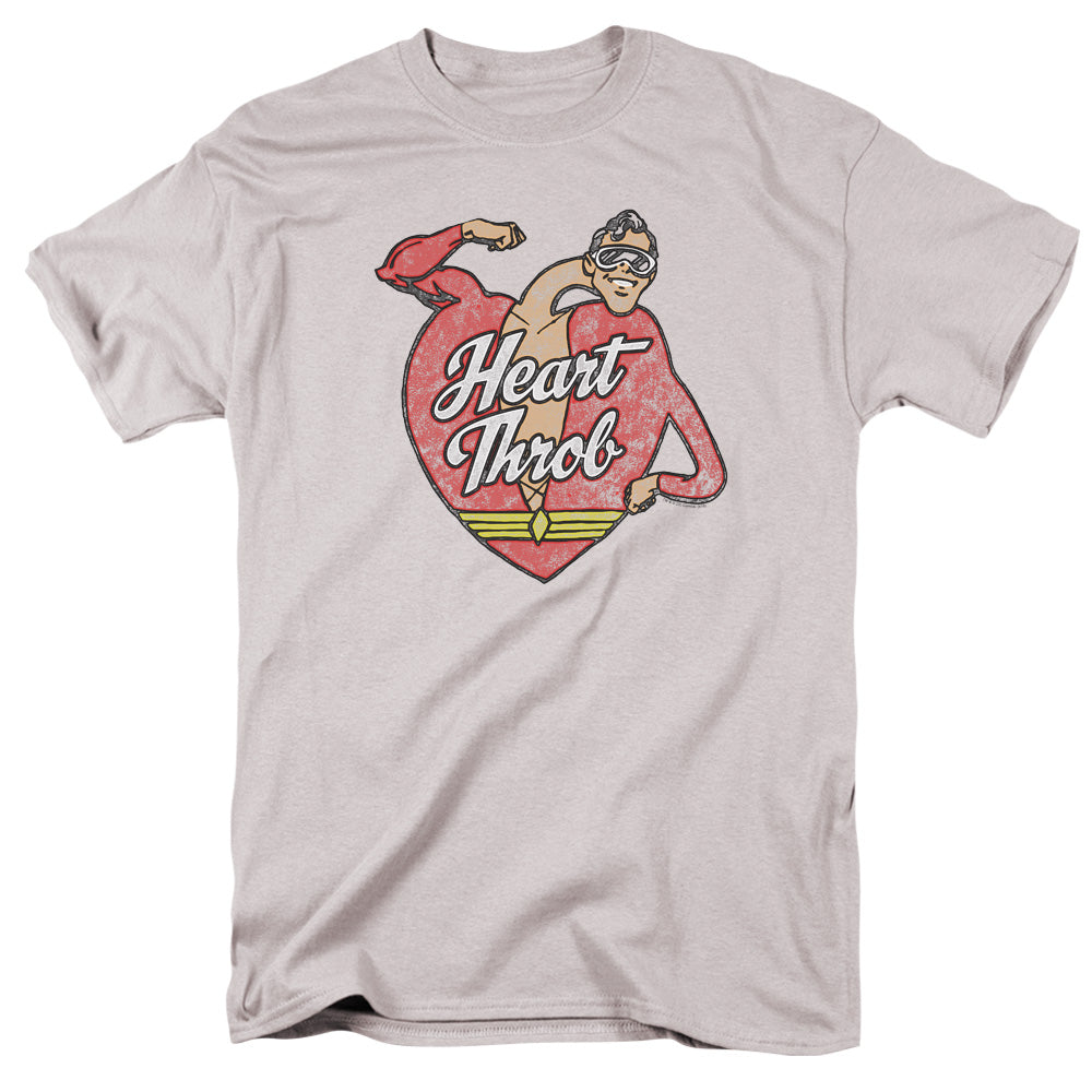 Justice League Of America Heart Throb Mens T Shirt Silver Officially Licensed