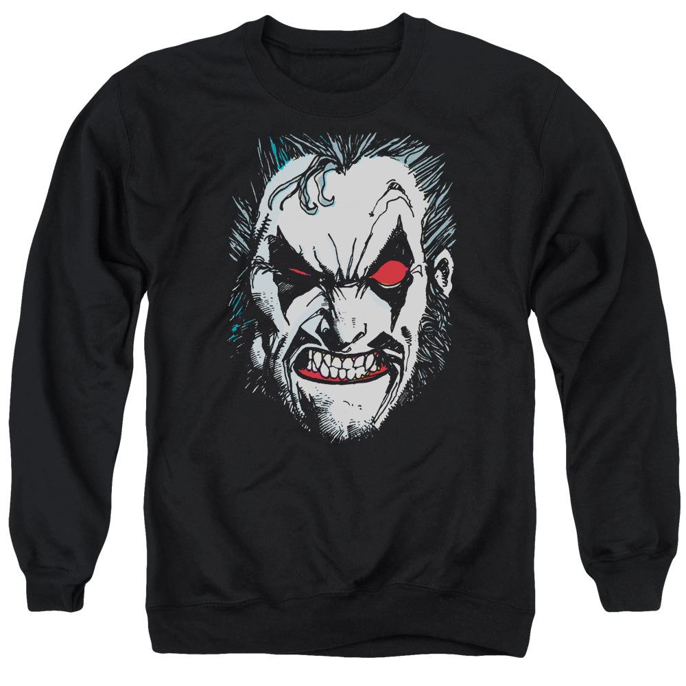 Justice League Of America In Lo Face Mens Crewneck Sweatshirt Black Officially Licensed