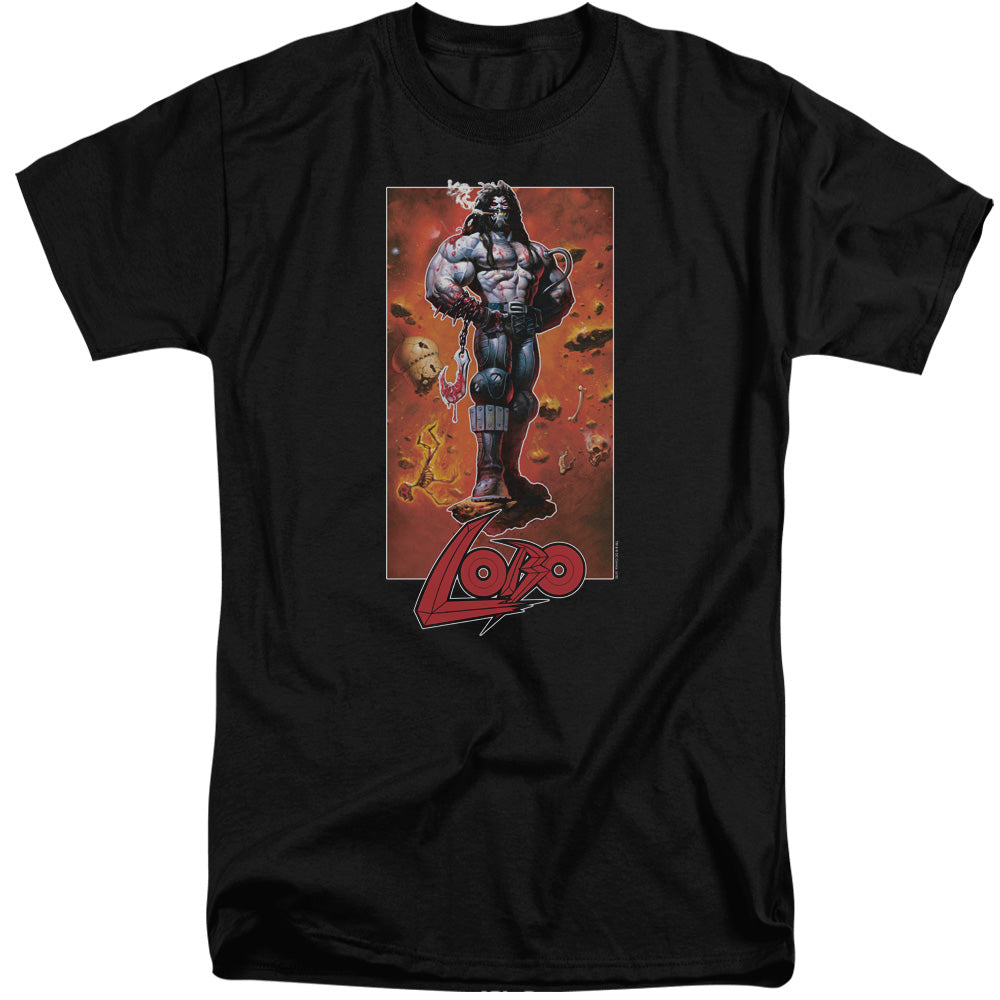 Justice League Of America Lobo Pose Mens Tall T Shirt Black Officially Licensed