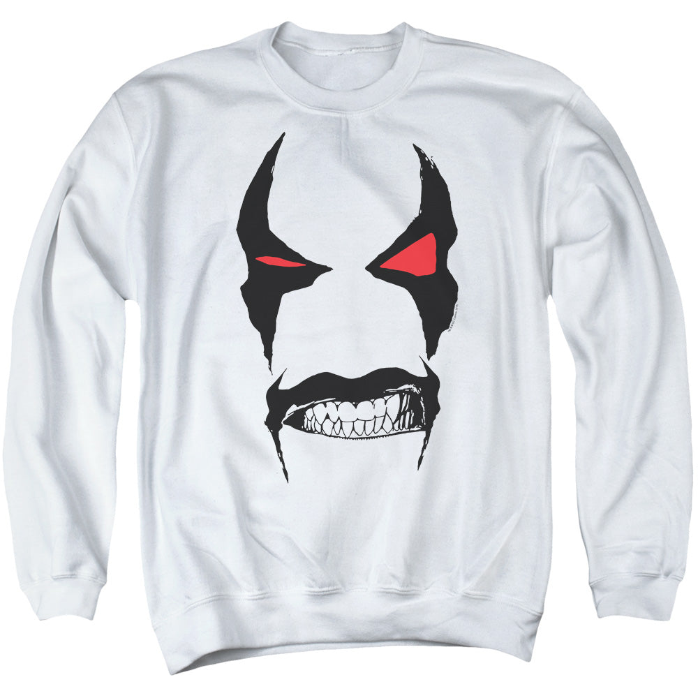 Justice League Lobo Face Mens Crewneck Sweatshirt White Officially Licensed