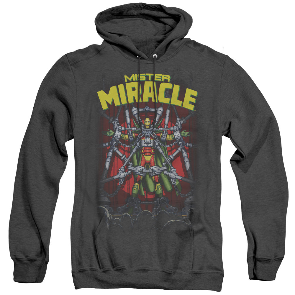 Justice League Of America Mister Miracle Mens Heather Hoodie Black Officially Licensed
