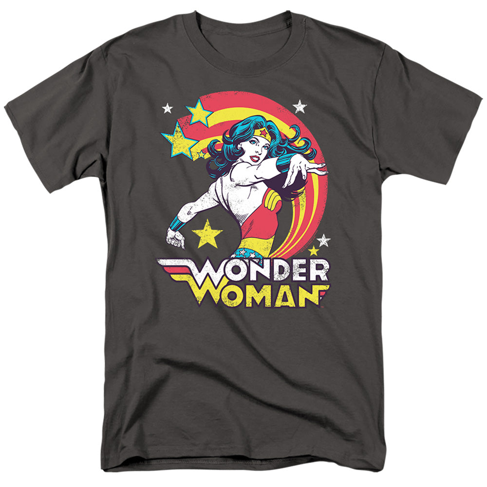 Wonder Woman Good Vibes Mens T Shirt Charcoal Officially Licensed