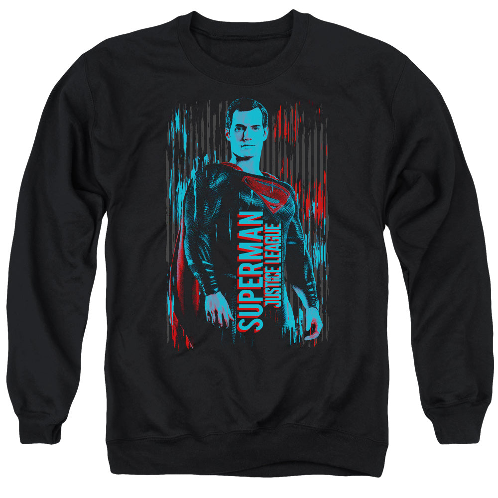 Justice League Movie Superman Mens Crewneck Sweatshirt Black Officially Licensed