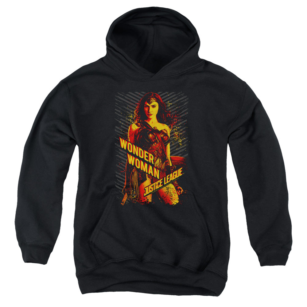 Justice League Movie Wonder Woman Kids Youth Hoodie Black Officially Licensed