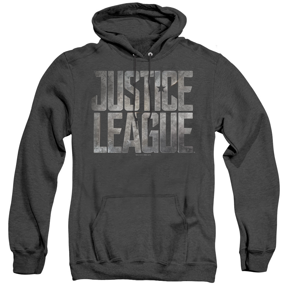 Justice League Movie Metal Logo Mens Heather Hoodie Black Officially Licensed