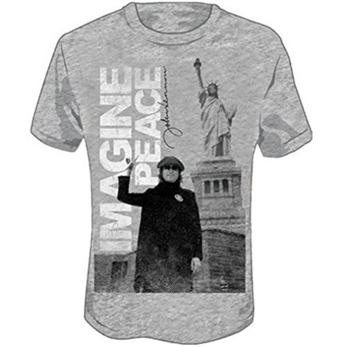 John Lennon Beatles Men'S Imagine Slim Fit T-Shirt Medium Grey [T-Shirt] - Rock Band Apparel
