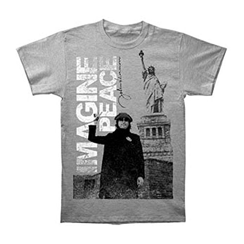 John Lennon Beatles Men'S Imagine Slim Fit T-Shirt Small Grey [T-Shirt] - Rock Band Apparel