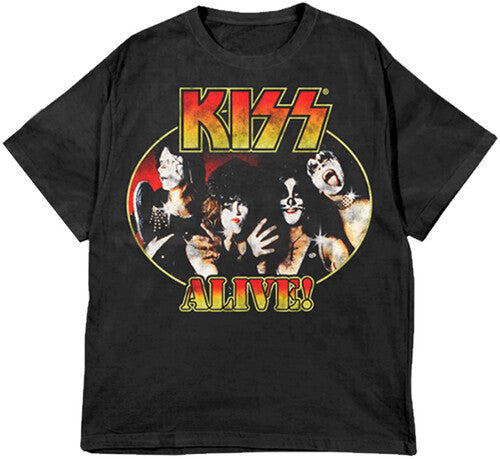 Kiss KISS Alive! Portrait Black Unisex Short Sleeve T-shirt 2XL (XX Large Shirt, Black) [T-Shirt] - Rock Band Apparel