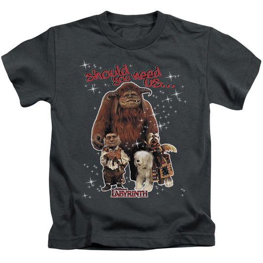 Labyrinth Should You Need Us Juvenile Kids Youth T Shirt Charcoal Officially Licensed