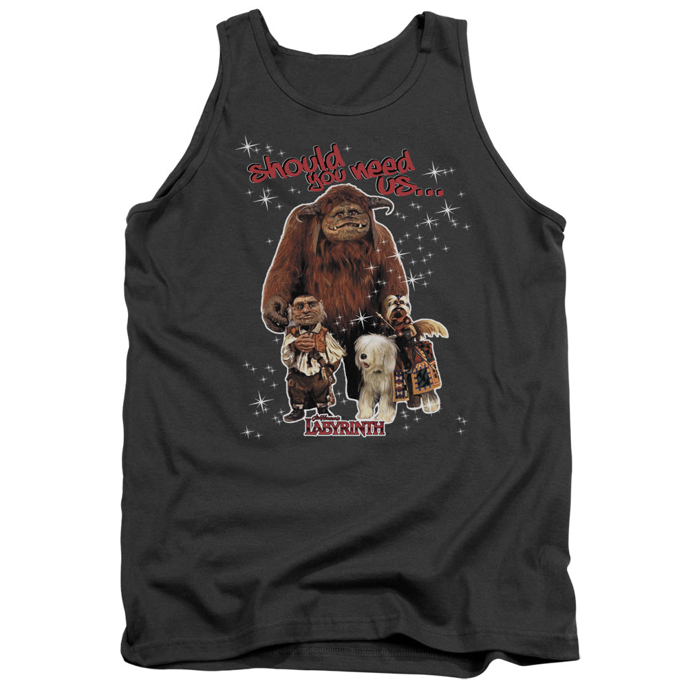 Labyrinth Should You Need Us Mens Tank Top Shirt Charcoal Officially Licensed