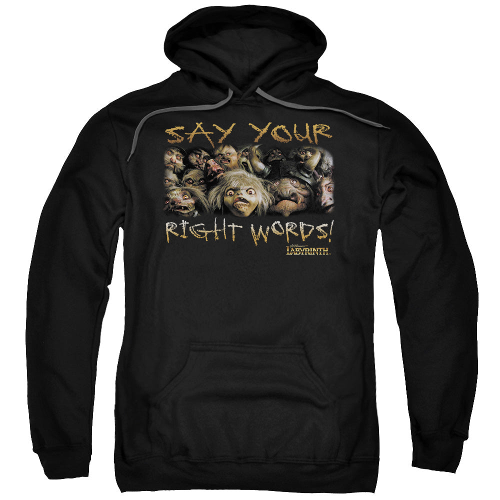 Labyrinth Say Your Right Words Mens Hoodie Black Officially Licensed
