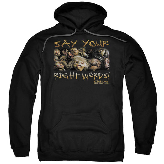 Labyrinth Say Your Right Words Mens Hoodie Black Officially Licensed