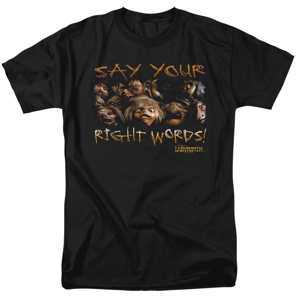 Labyrinth Say Your Right Words Mens T Shirt Black Officially Licensed