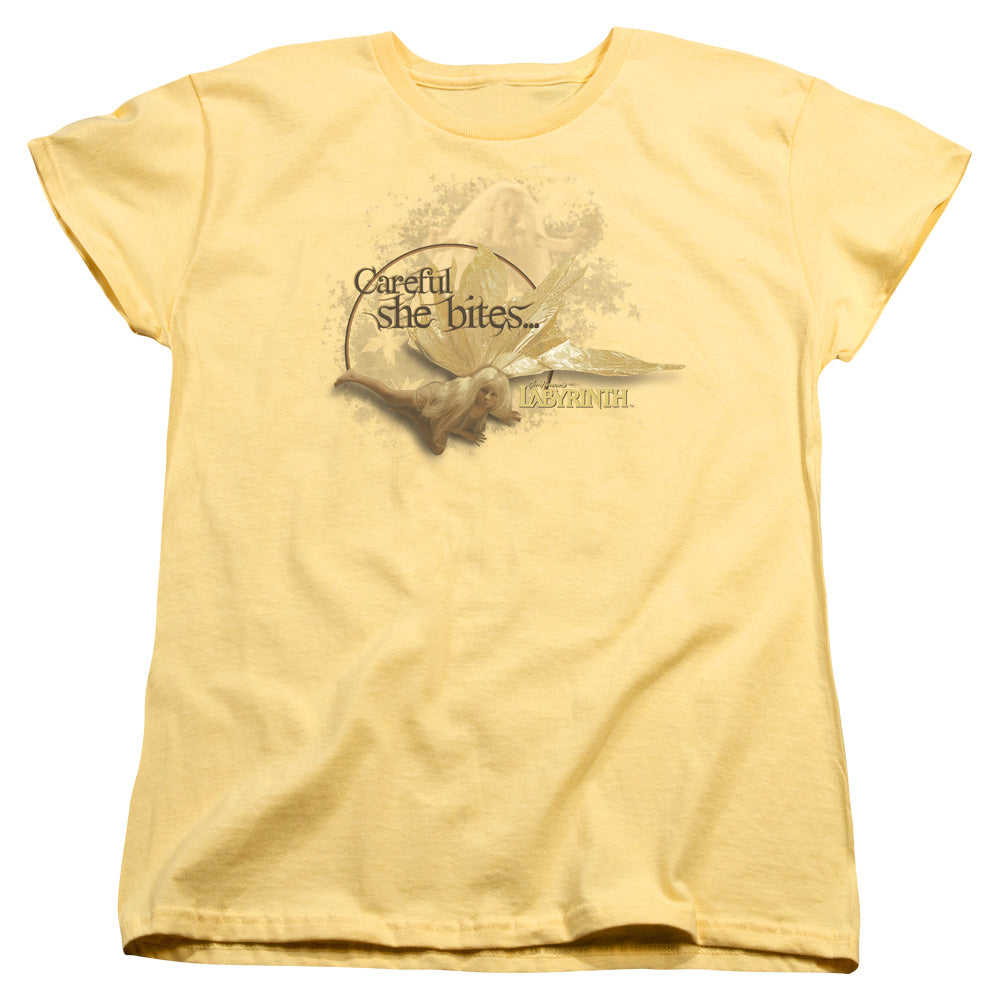 Labyrinth She Bites Womens T Shirt Yellow Officially Licensed