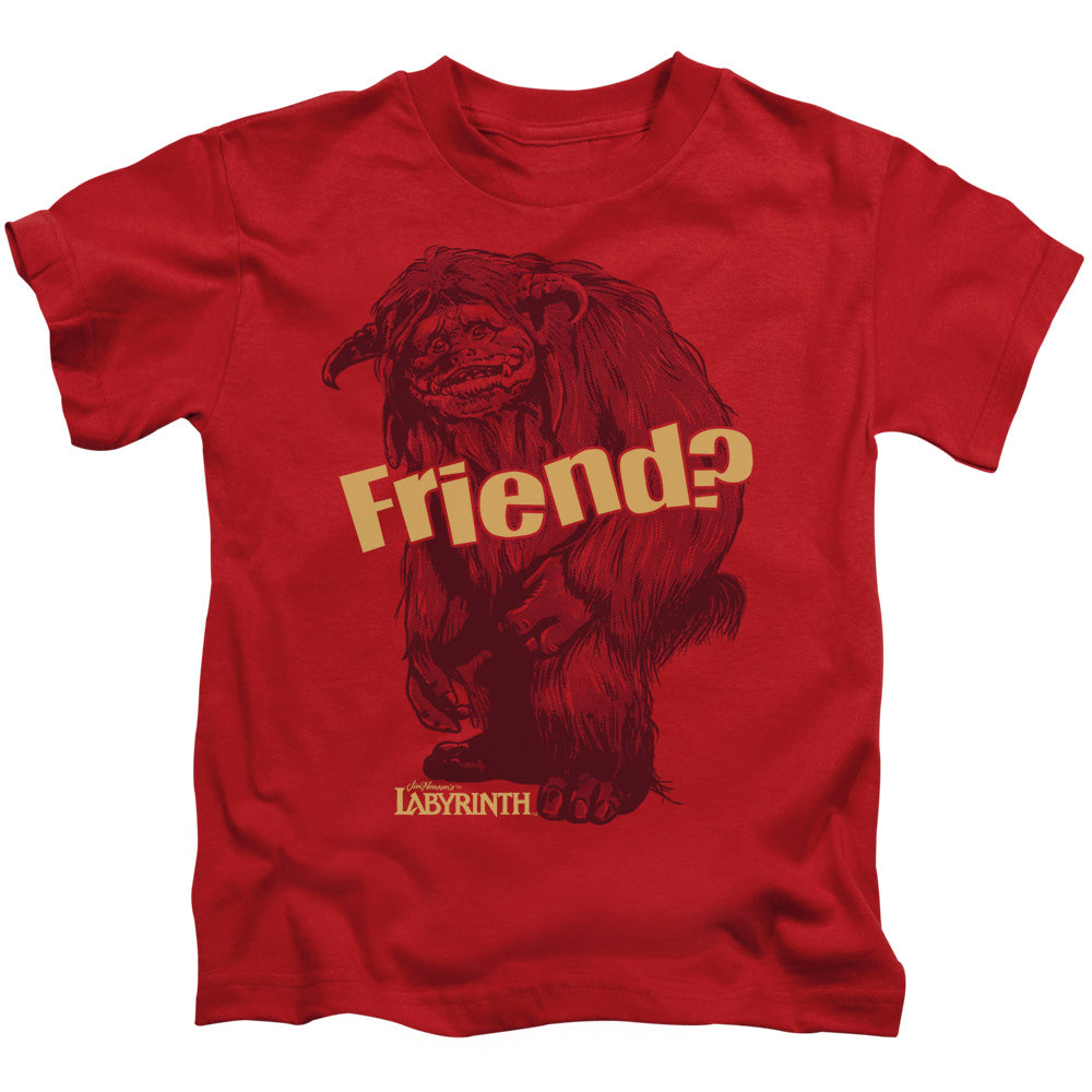 Labyrinth Ludo Friend Juvenile Kids Youth T Shirt Red Officially Licensed