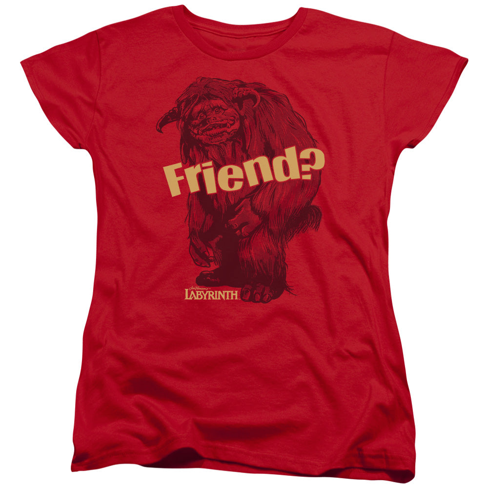 Labyrinth Ludo Friend Womens T Shirt Red Officially Licensed