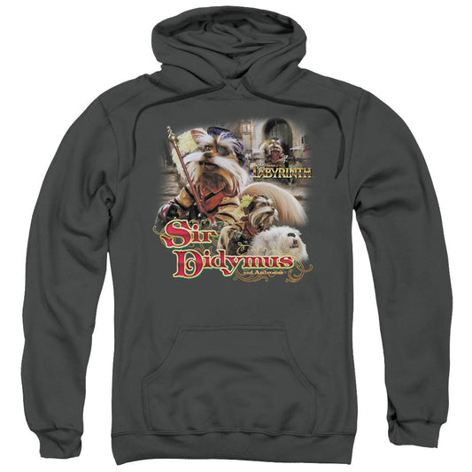Labyrinth Sir Didymus Mens Hoodie Charcoal Officially Licensed