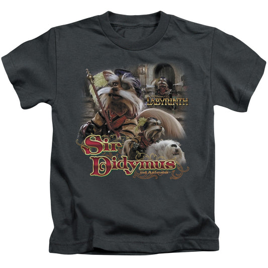 Labyrinth Sir Didymus Juvenile Kids Youth T Shirt Charcoal Officially Licensed