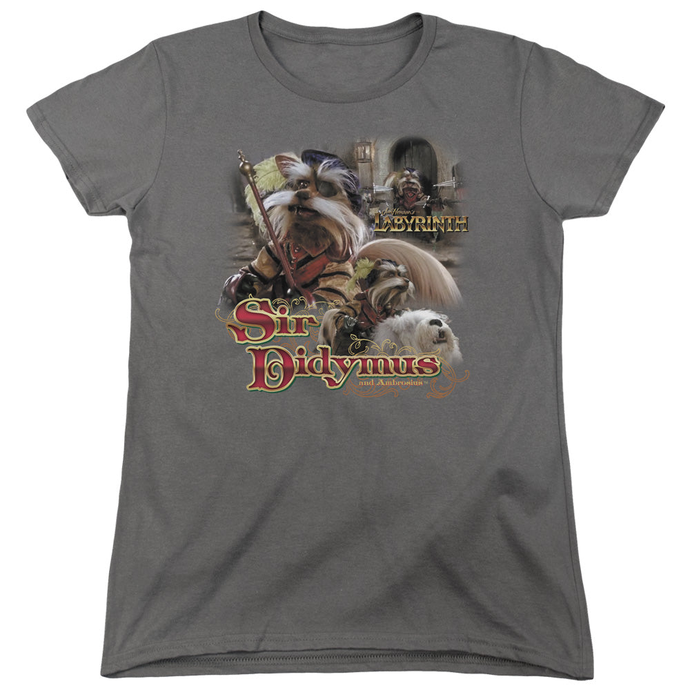 Labyrinth Sir Didymus Womens T Shirt Charcoal Officially Licensed