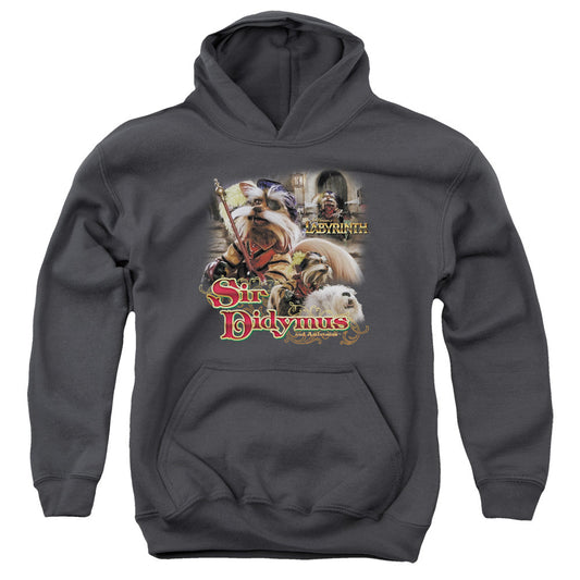 Labyrinth Sir Didymus Kids Youth Hoodie Charcoal Officially Licensed