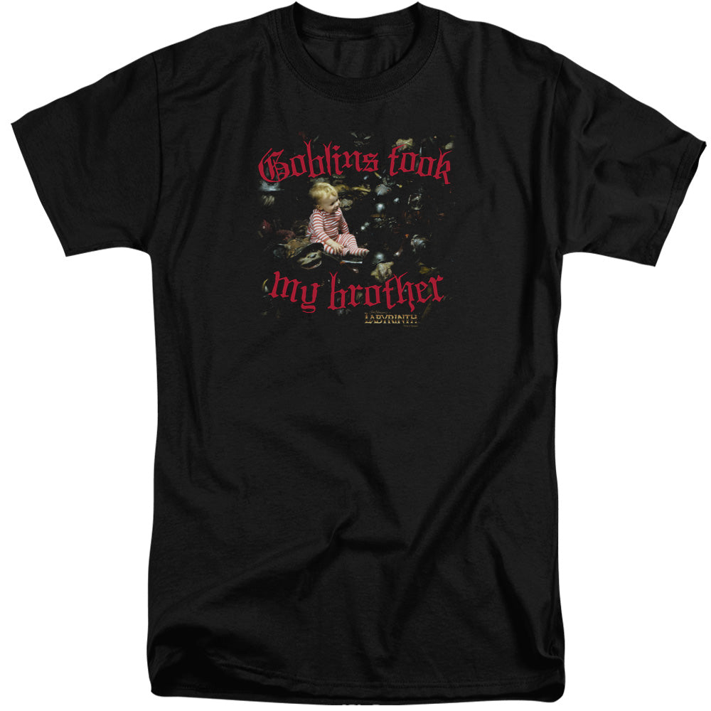 Labyrinth Goblins Took My Brother Mens Tall T Shirt Black Officially Licensed
