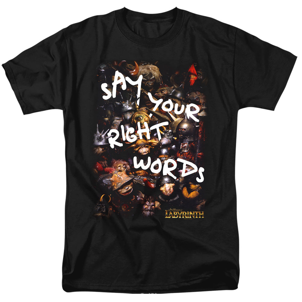Labyrinth Right Words Mens T Shirt Black Officially Licensed