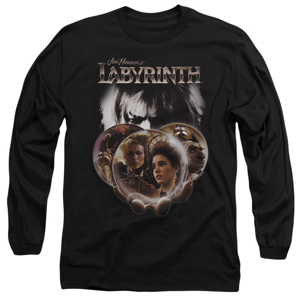 Labyrinth Globes Mens Long Sleeve Shirt Black Officially Licensed Officially Licensed